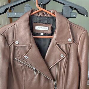 Calvin Klein Women's Tan Leather Jacket